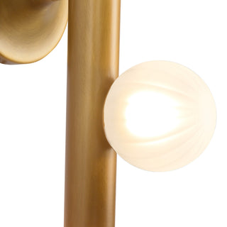 Reese 14 in Vintage Brass Dimmable LED Wall Sconce with Amber Glass
