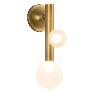 Reese 14 in Vintage Brass Dimmable LED Wall Sconce with Opal Glass
