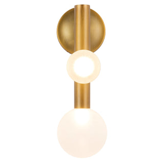 Reese 14 in Vintage Brass Dimmable LED Wall Sconce with Opal Glass
