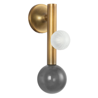 Reese 14 in Vintage Brass Dimmable LED Wall Sconce with Smoked Glass
