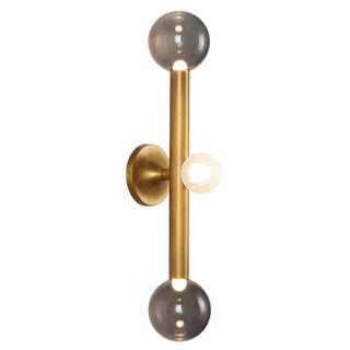 Reese 23 in Vintage Brass Dimmable LED Vanity Light with Smoked Glass
