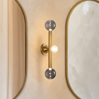 Reese 23 in Vintage Brass Dimmable LED Vanity Light with Smoked Glass
