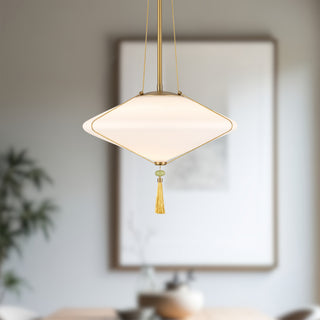 Reeve 15 in Brushed Gold Pendant with Opal Glass
