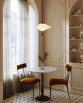 Reeve 15 in Matte Black Pendant with Opal Glass
