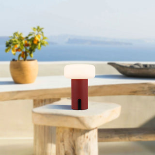 Shilo 8 in Red Dimmable LED Exterior Portable Lamp
