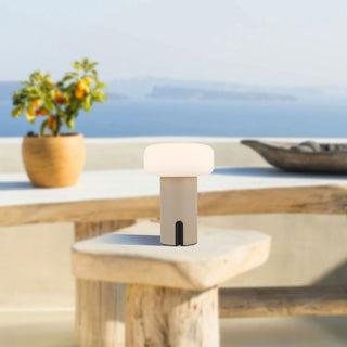Shilo 8 in Sand Dimmable LED Exterior Portable Lamp
