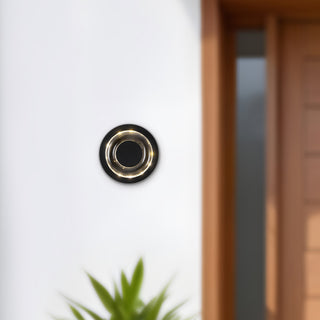Stephord 5 in Black Dimmable LED Exterior Wall Sconce with Clear Glass

