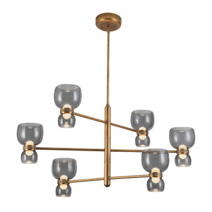 Vintage Brass/Smoked Glass