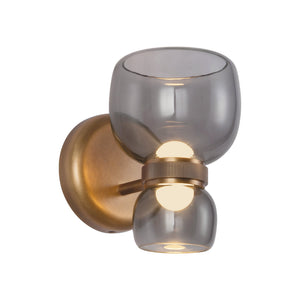 Vintage Brass/Smoked Glass