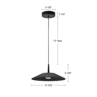 Sybil 13 in Black Dimmable LED Pendant
