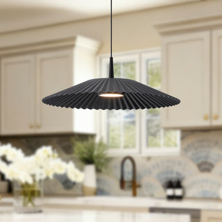 Sybil 18 in Black Dimmable LED Pendant
