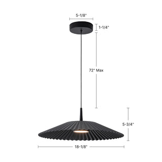 Sybil 18 in Black Dimmable LED Pendant
