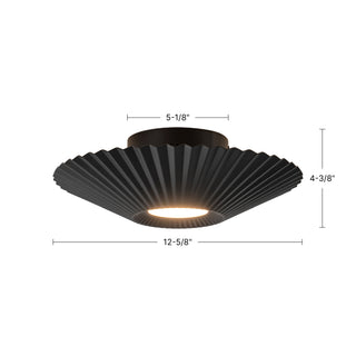 Sybil 13 in Black Dimmable LED Semi Flush Mount
