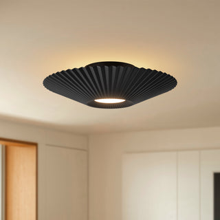 Sybil 18 in Black Dimmable LED Semi Flush Mount
