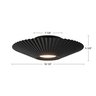 Sybil 18 in Black Dimmable LED Semi Flush Mount
