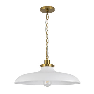 Tinsley 20 in Brushed Gold Pendant with White Shade
