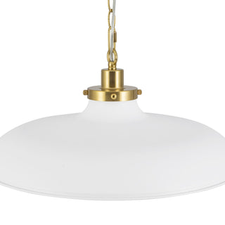 Tinsley 20 in Brushed Gold Pendant with White Shade
