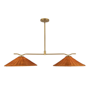 Brushed Gold/Natural Rattan
