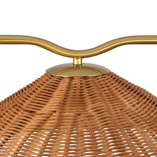 Tyde 50 in Linear Pendant with Natural Rattan Shades
