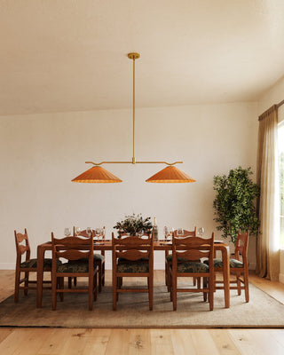 Tyde 50 in Linear Pendant with Natural Rattan Shades
