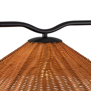 Tyde 50 in Linear Pendant with Natural Rattan Shades
