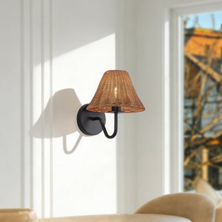 Tyde 8 in Wall Sconce with Natural Rattan Shade
